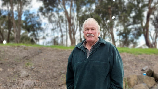 Greg May is a fourth-generation farmer from Blampied in the Central Highlands of Victoria. His certified organic potatoes and carrots have been a feature in our boxes recently, and along with his delicious veggies he also produces certified organic wines.