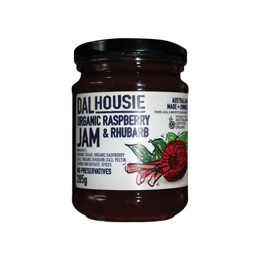 Organic Raspberry & Rhubarb Jam (285g)