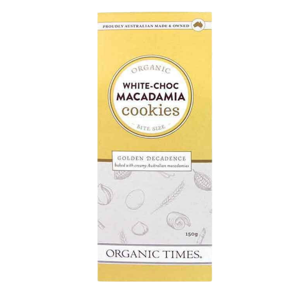 Organic White-Choc Macadamia Cookies (150g)