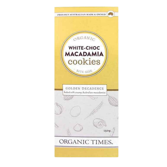 Organic White-Choc Macadamia Cookies (150g)