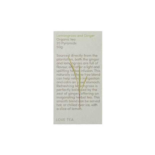 Love Tea Lemongrass Ginger Tea Bags delivered to your home or office by Local Organic Delivery Melbourne