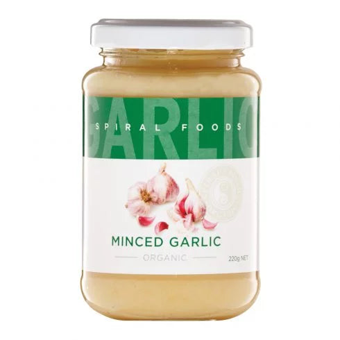 Spiral Foods certified organic minced garlic available for delivery in Melbourne with Local Organic Delivery